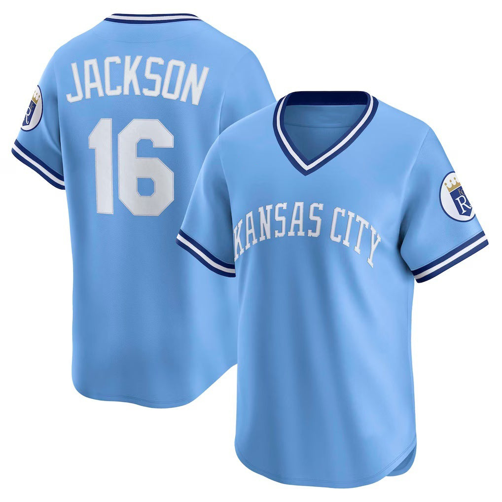 seanshop  Kansas City Royals #16 Bo Jackson Light Blue  Throwback Cooperstown Collection Limited Jersey