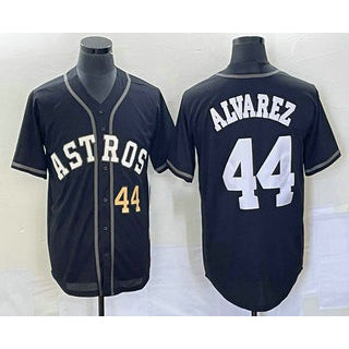 seanshop Houston Astros #44 Yordan Alvarez Number Black  Cool Base Stitched Jersey