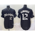 seanshop  Philadelphia Phillies #12 Kyle Schwarber Black  Gothic Vapor Limited Stitched Jersey