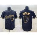 seanshop Los Angeles Dodgers #17 Shohei Ohtani Black Gold  Limited Stitched Jersey