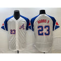 seanshop Atlanta Braves #23 Michael Harris II Number White  2023 City Connect Flex Base Stitched Jersey 2