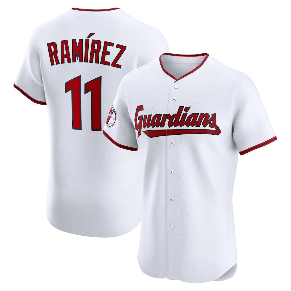 seanshop  Cleveland Guardians #11 Jos¨¦ Ram¨ªrez White  Home Elite Jersey