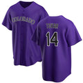 seanshop  Colorado Rockies #14 Ezequiel Tovar Purple  Cool Base Stitched Jersey