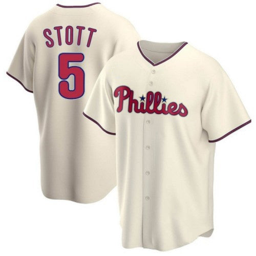 seanshop  Philadelphia Phillies #5 Bryson Stott Cream  Cool Base Stitched Jersey