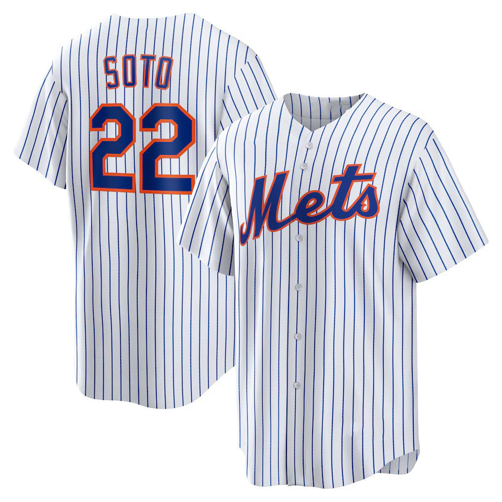 seanshop  New York Mets #22 Juan Soto White  Home Replica Player Jersey