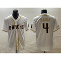 seanshop  Arizona Diamondbacks #4 Ketel Marte White  Gold Cool Base Stitched Jersey
