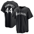 seanshop  Seattle Mariners #44 Julio Rodr¨ªguez Black  Lights Out Limited Stitched Jersey