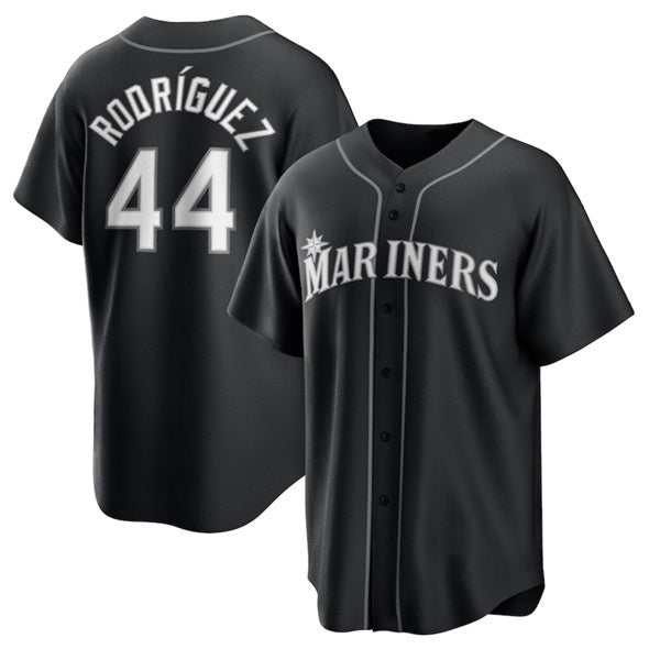 seanshop  Seattle Mariners #44 Julio Rodr¨ªguez Black  Lights Out Limited Stitched Jersey