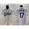seanshop Los Angeles Dodgers #17 Shohei Ohtani White  Cool Base With Patch Stitched Jersey
