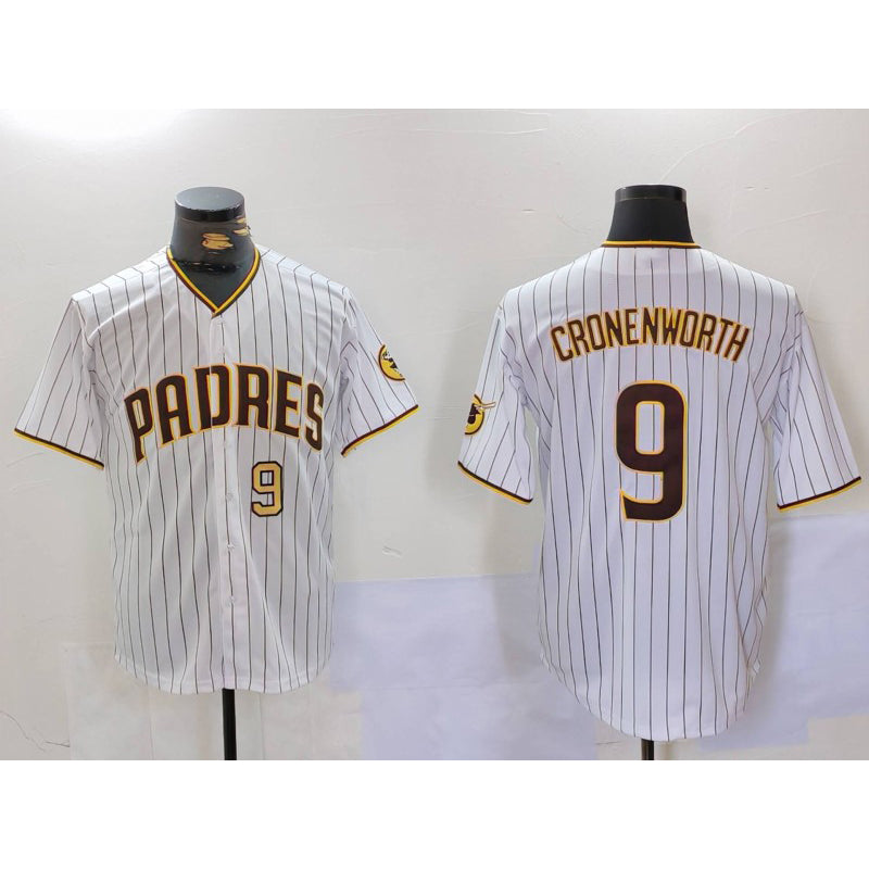 seanshop  San Diego Padres #9 Jake Cronenworth White  Team Logo Stitched Cool Base Jerseys