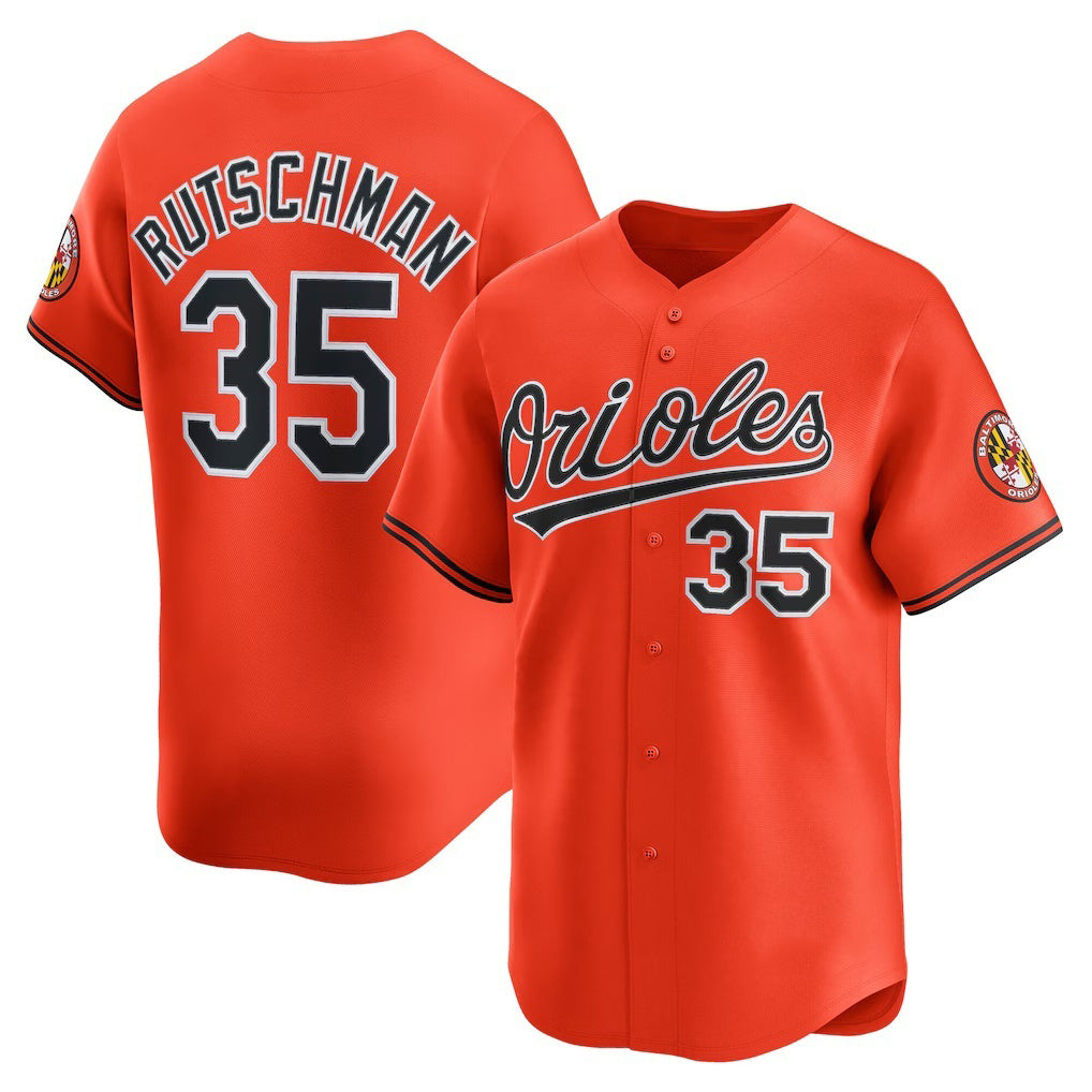 seanshop Baltimore Orioles #35 Adley Rutschman Orange  2nd Alternate Limited Player Jersey
