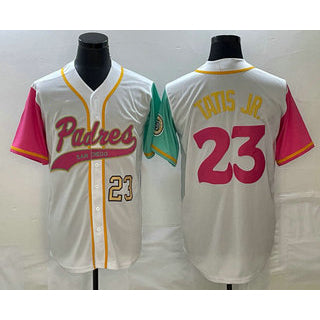 seanshop  San Diego Padres #23 Fernando Tatis Jr Number White  NEW 2023 City Connect Cool Base Stitched Jersey 2