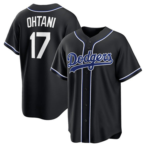 seanshop Los Angeles Dodgers #17 Shohei Ohtani 2026 Black  Out Stitched Jersey