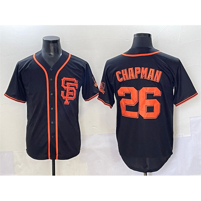 seanshop  San Francisco Giants #26 Matt Chapman Black  Cool Base Stitched Jersey