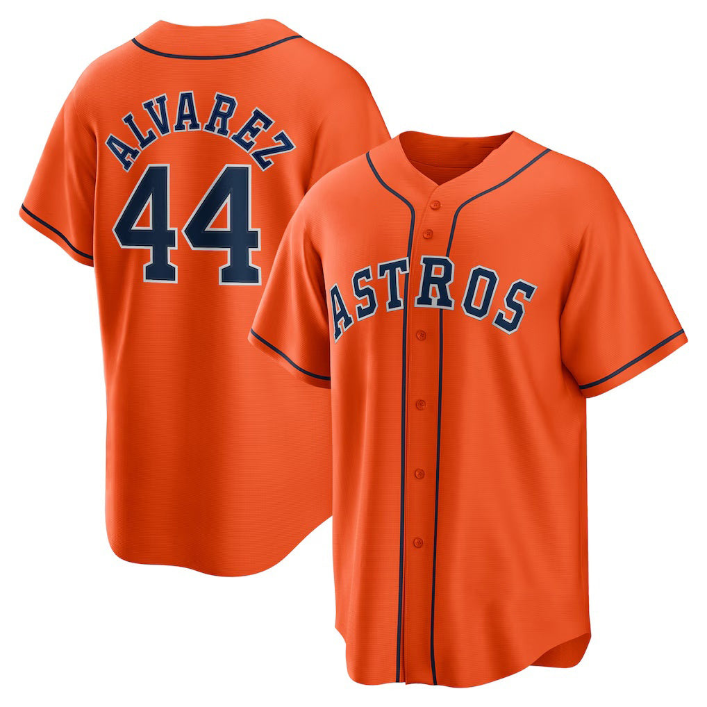 seanshop Houston Astros #44 Yordan ¨¢lvarez Orange  Alternate Replica Player Jersey