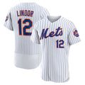 seanshop  New York Mets #12 Francisco Lindor White  Home Authentic Player Jersey
