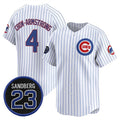 seanshop  Chicago Cubs #4 Pete Crow-Armstrong White  Pinstripe 'Ryne Sandberg Tribute' Vapor Limited V2 Stitched Jersey