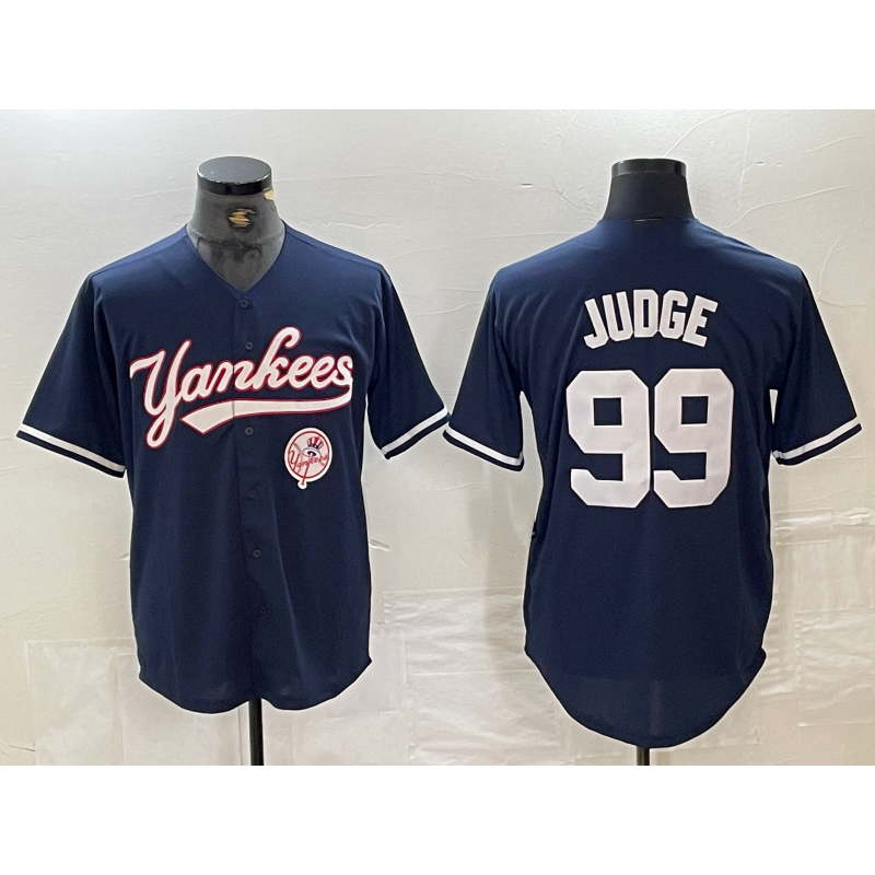 seanshop  New York Yankees #99 Aaron Judge Navy  With Patch Cool Base Stitched Jersey