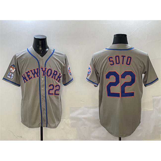 seanshop  New York Mets #22 Juan Soto Grey  2025 Spring Training Alternate Limited Stitched Jersey