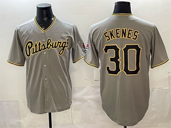 seanshop  Pittsburgh Pirates #30 Paul Skenes Gray  Limited Stitched Jersey