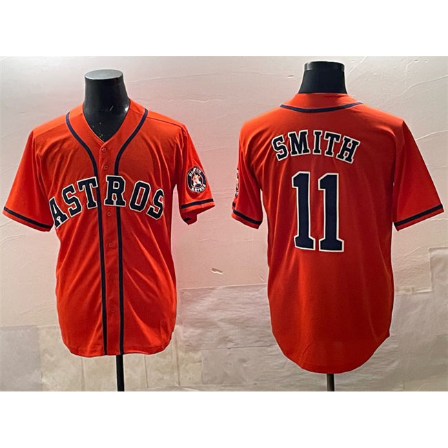seanshop Houston Astros #11 Cam Smith Orange  Cool Base Stitched Jersey