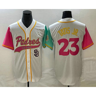 seanshop  San Diego Padres #23 Fernando Tatis Jr White  NEW 2023 City Connect Cool Base Stitched Jersey 4