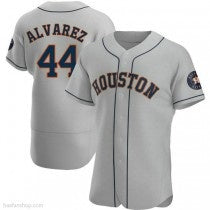 seanshop Houston Astros #44 Yordan Alvarez Authentic Gray  Road Jerseys