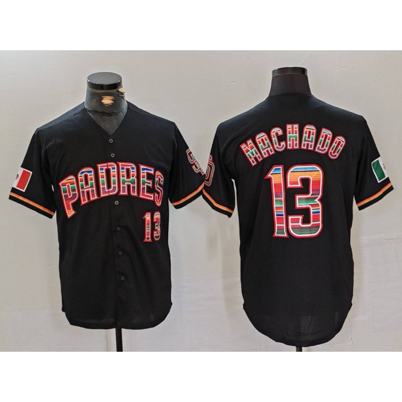 seanshop  San Diego Padres #13 Manny Machado Black  Mexico Cool Base Stitched Jersey