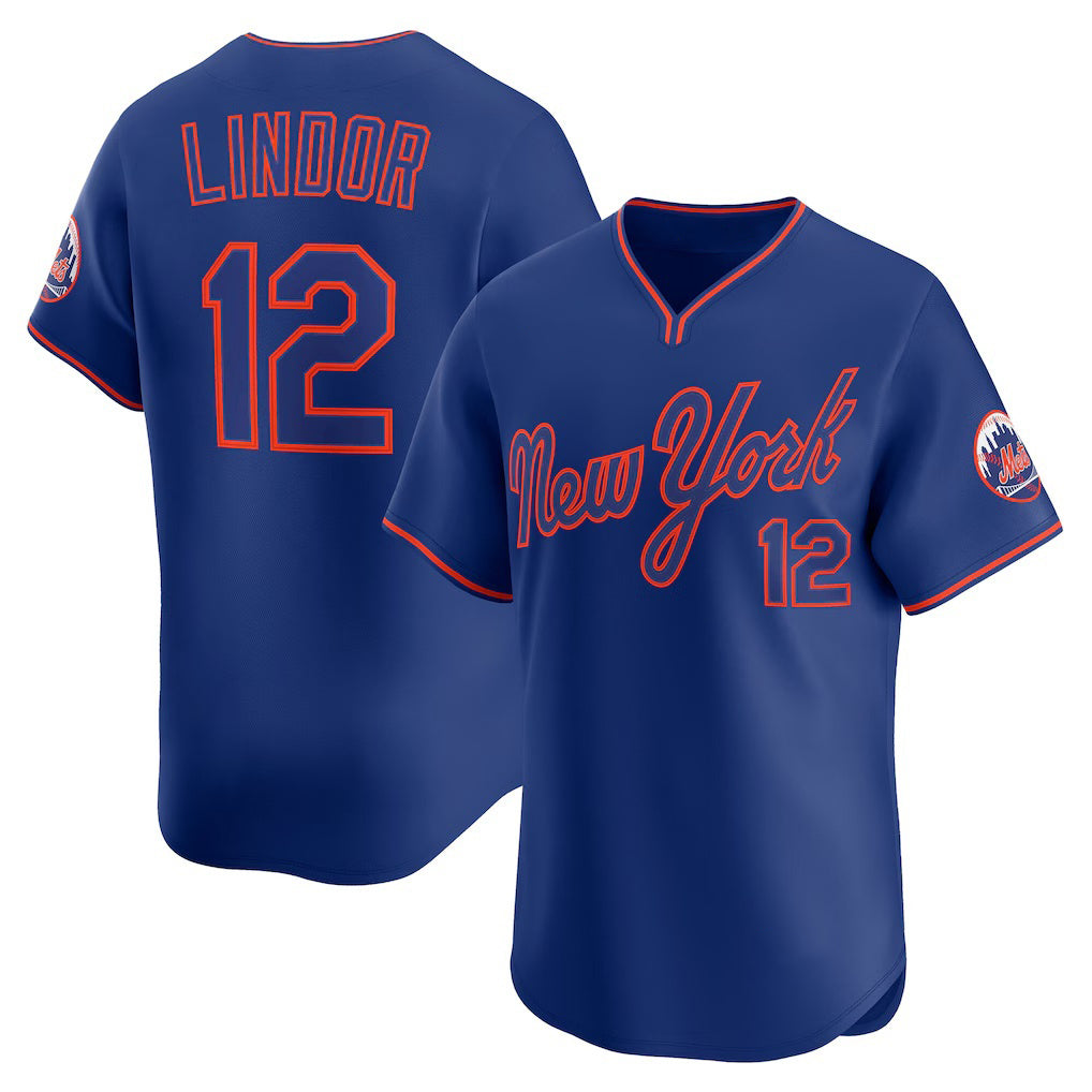 seanshop  New York Mets #12 Francisco Lindor Royal  Alternate Limited Player Jersey