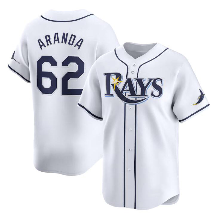 seanshop  Tampa Bay Rays #62 Jonathan Aranda White  Home Limited Stitched Jersey