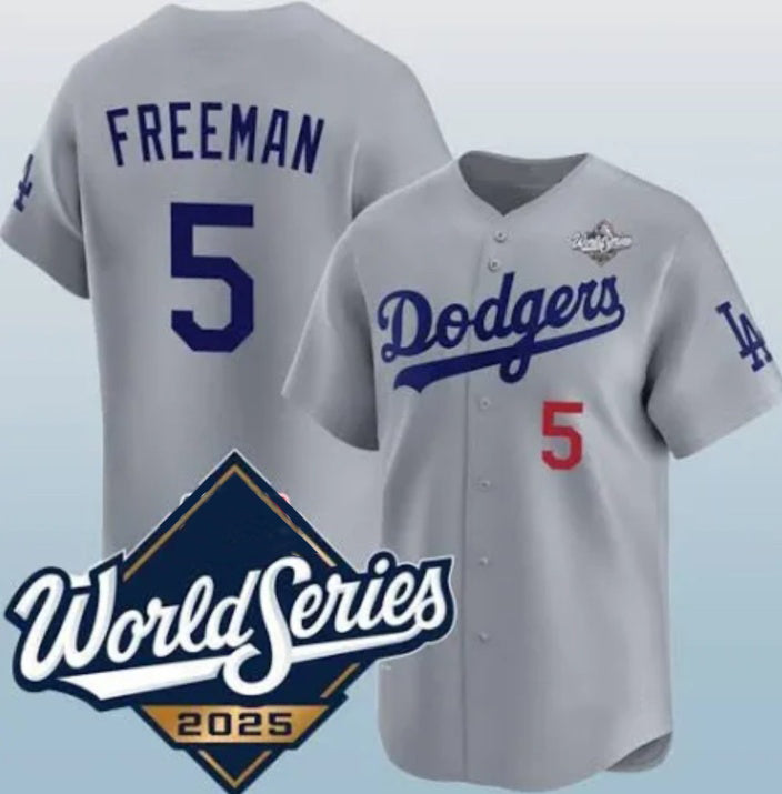 seanshop Los Angeles Dodgers #5 Freddie Freeman Gray  2025 World Series Limited Stitched Jersey