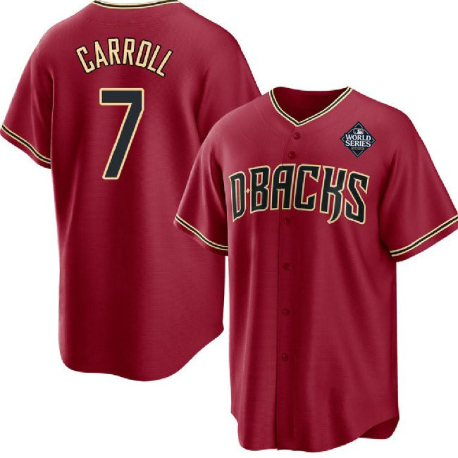 seanshop  Arizona Diamondbacks #7 Corbin Carroll Red  2023 World Series Cool Base Stitched Jersey