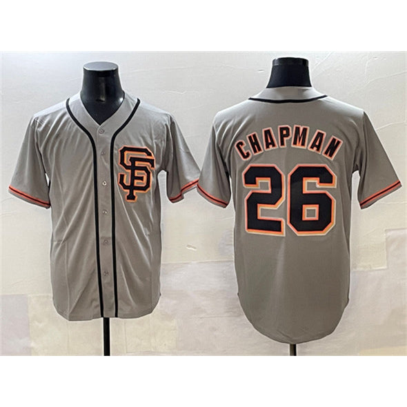 seanshop  San Francisco Giants #26 Matt Chapman Gray  Cool Base Stitched Jersey