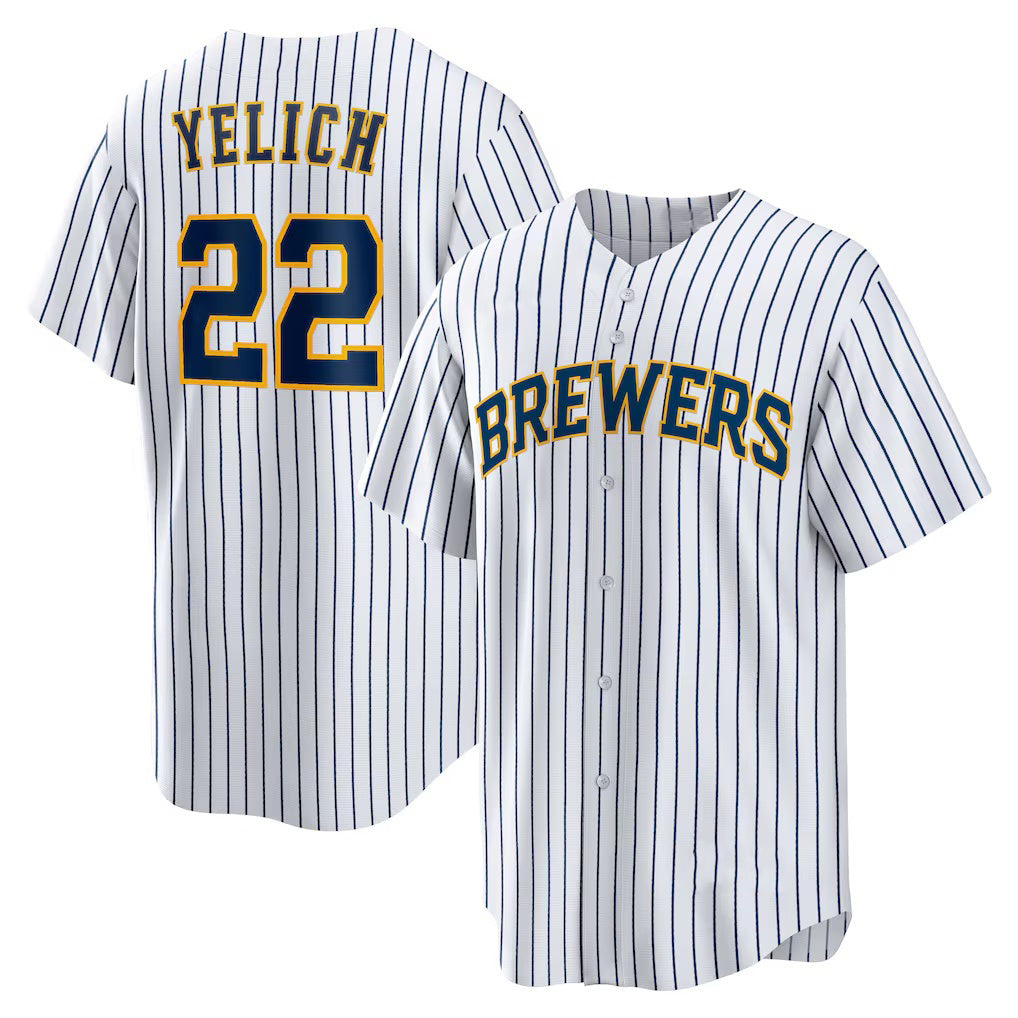 seanshop    Milwaukee Brewers #22 Christian Yelich White  Alternate Replica Player Jersey
