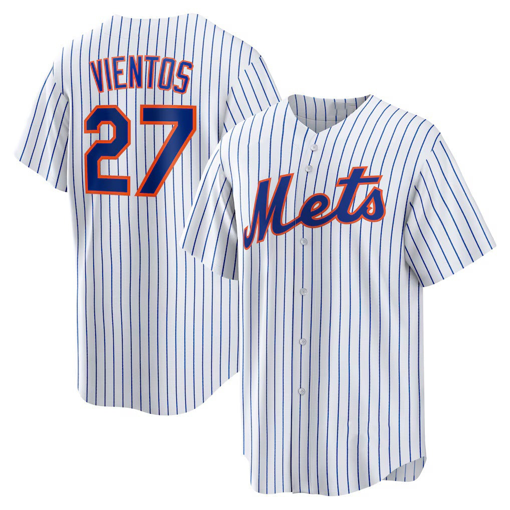 seanshop  New York Mets #27 Mark Vientos White  Home Replica Jersey