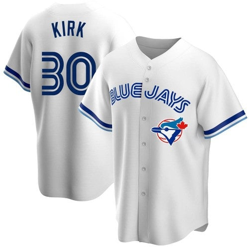 seanshop   Toronto Blue Jays #30 Alejandro Kirk White  Home Cooperstown Collection Player Jersey