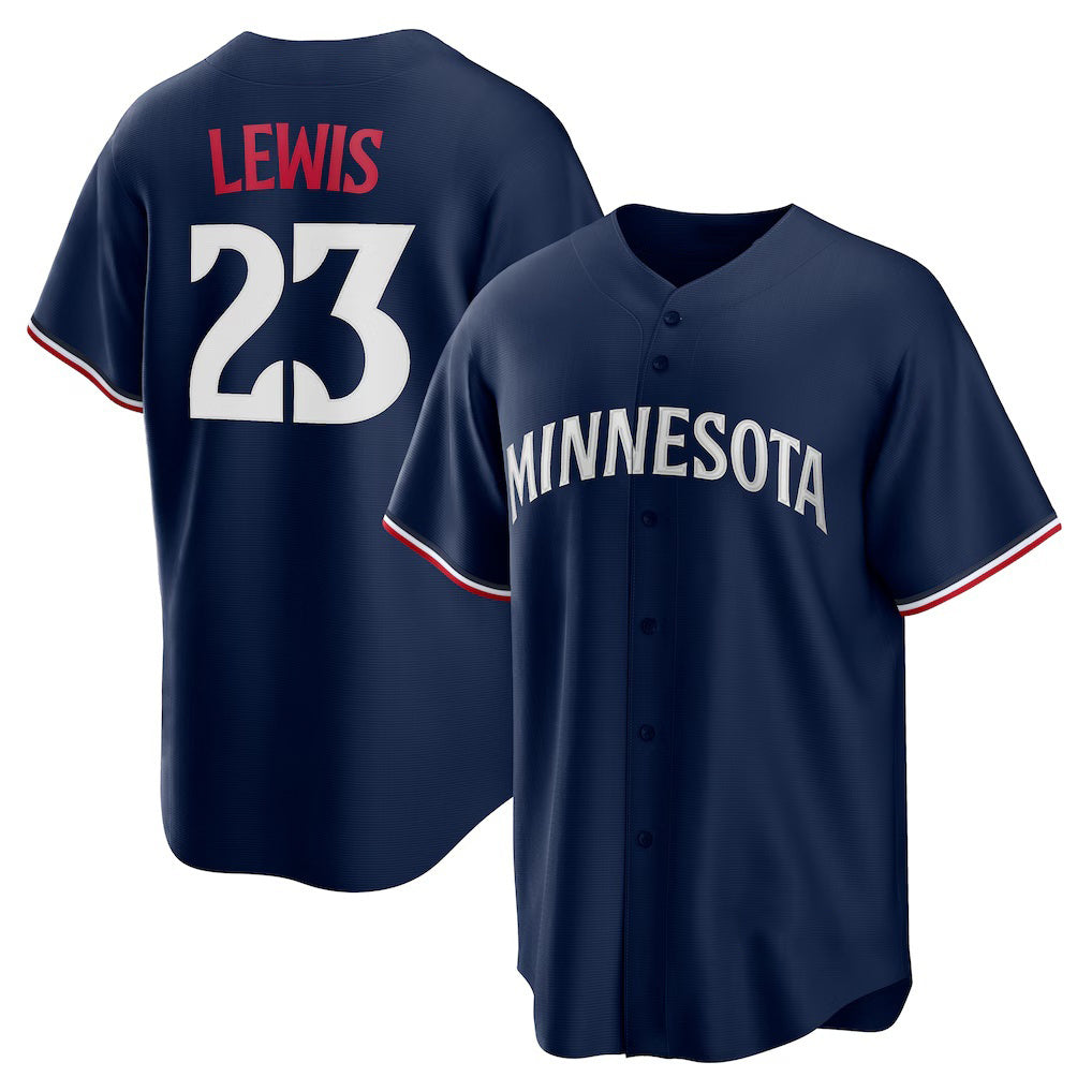 seanshop  Minnesota Twins #23 Royce Lewis Navy  Alternate 2 Replica Jersey
