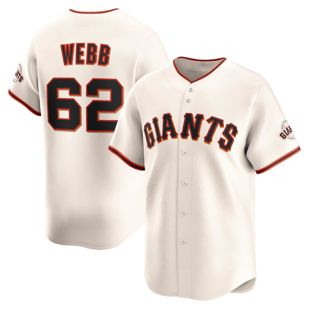 seanshop  San Francisco Giants #62 Logan Webb Cream  Home Limited Player Jersey