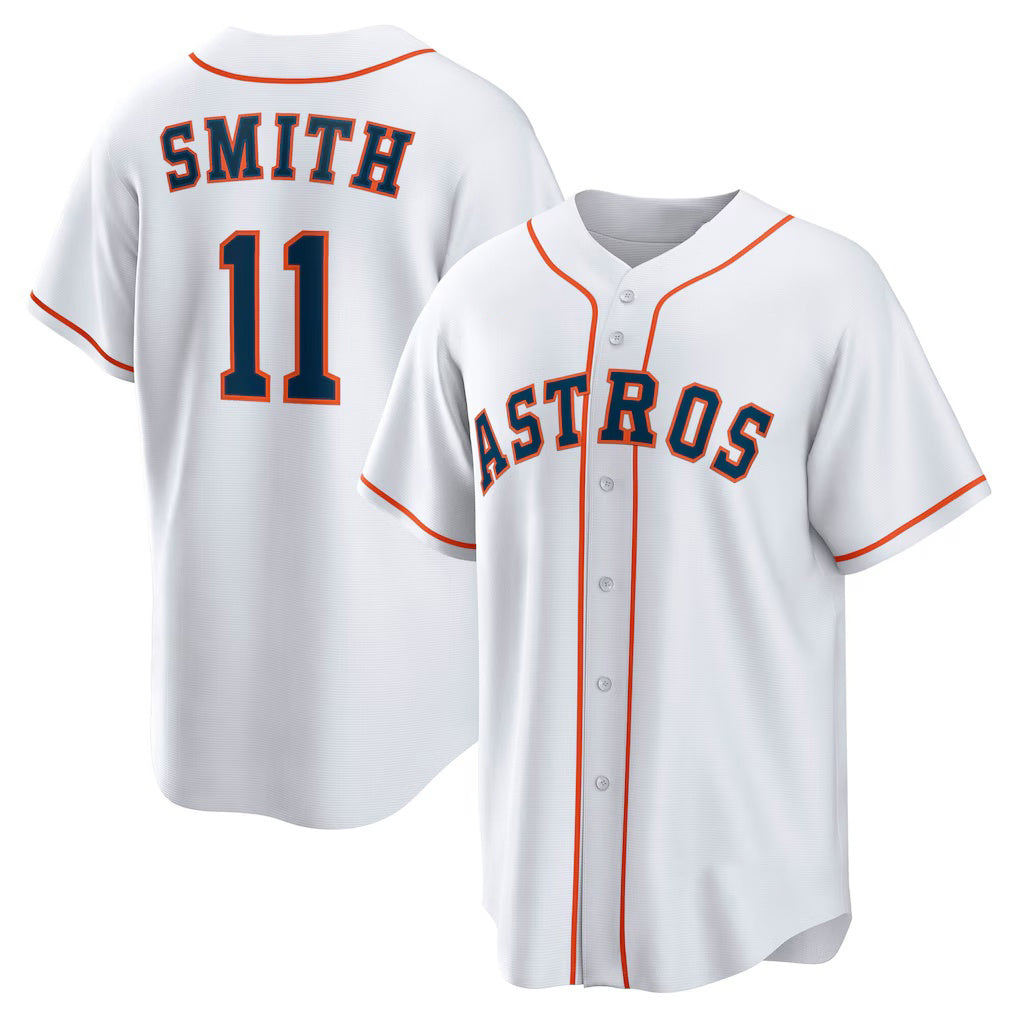 seanshop Houston Astros #11 Cam Smith White  Home Replica Jersey