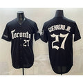 seanshop   Toronto Blue Jays #27 Vladimir Guerrero Jr Black  Gothic North Edition Limited Stitched Jersey