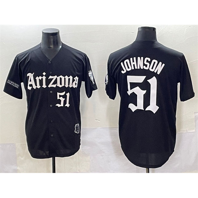 seanshop  Arizona Diamondbacks #51 Randy Johnson Black  'Gothic Desert Fang Edition' Vapor Premier Limited Stitched Jersey