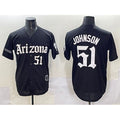 seanshop  Arizona Diamondbacks #51 Randy Johnson Black  'Gothic Desert Fang Edition' Vapor Premier Limited Stitched Jersey