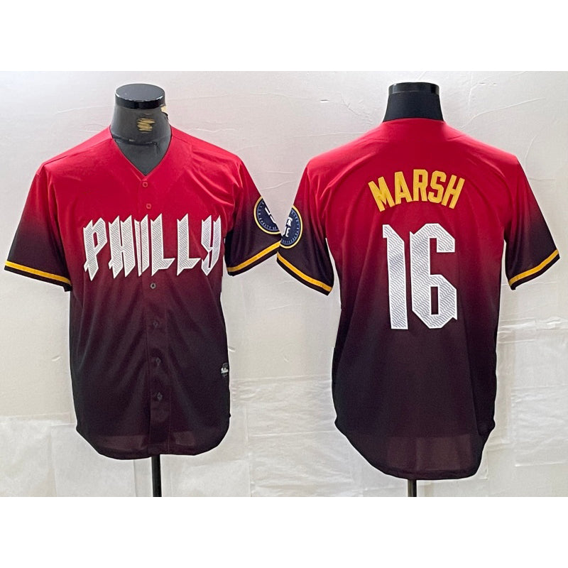 seanshop  Philadelphia Phillies #16 Brandon Marsh Red  2024 City Cool Base Jersey