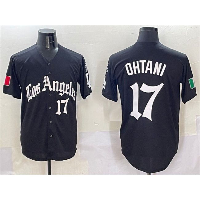 seanshop Los Angeles Dodgers #17 Shohei Ohtani Black  Mexico 2025 LA Gothic Style With Fernando Patch Vapor Premier Limited Stitched Jersey