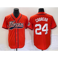 seanshop Detroit Tigers #24 Miguel Cabrera Orange  Cool Base Stitched Jersey