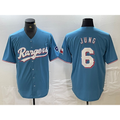 seanshop  Texas Rangers #6 Josh Jung Light Blue  Team Logo Cool Base Jersey