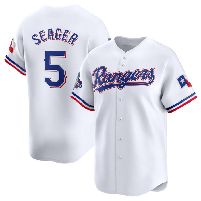 seanshop  Texas Rangers #5 Corey Seager White  2023 World Series Champions Stitched Jersey