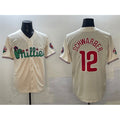 seanshop  Philadelphia Phillies #12 Kyle Schwarber Cream  Phanatic Limited Stitched Jersey