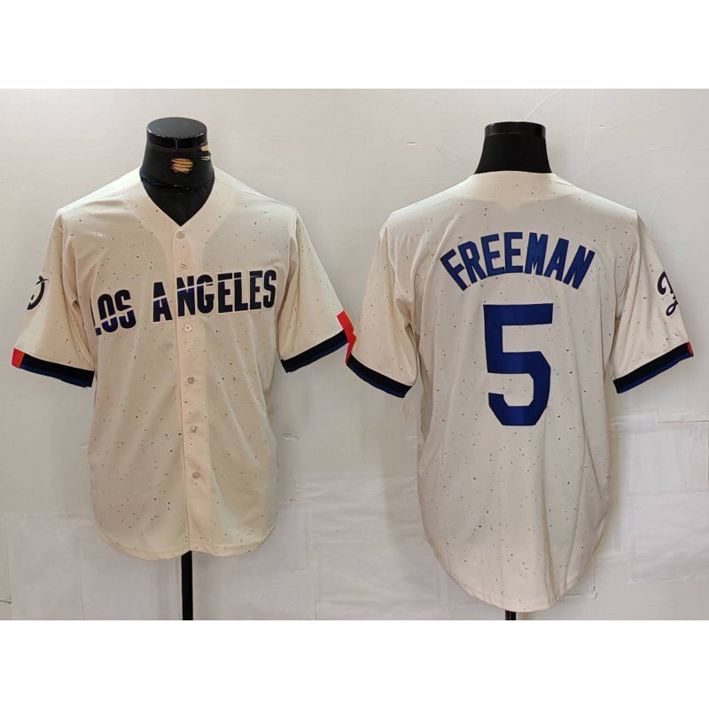 seanshop Los Angeles Dodgers #5 Freddie Freeman Cream  2024 City Connect Limited Stitched Jersey