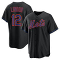 seanshop  New York Mets #12 Francisco Lindor Black  Alternate Replica Jersey